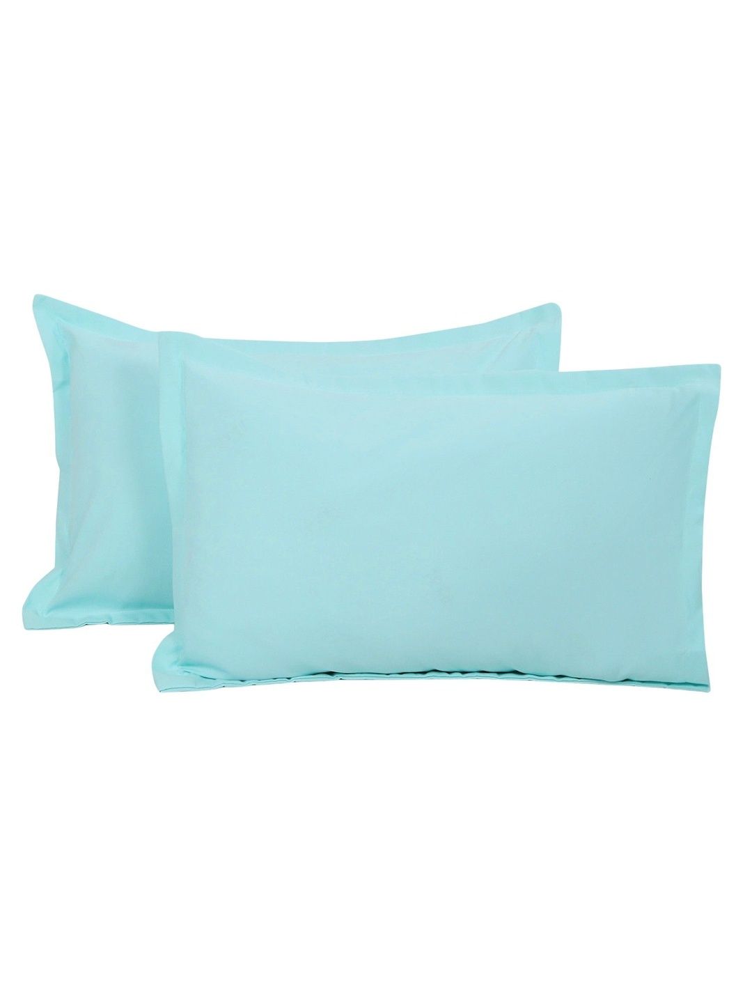 Status Status Turquoise Blue 2 Pieces Solid Cotton Linen Blend Rectangle Pillow Covers