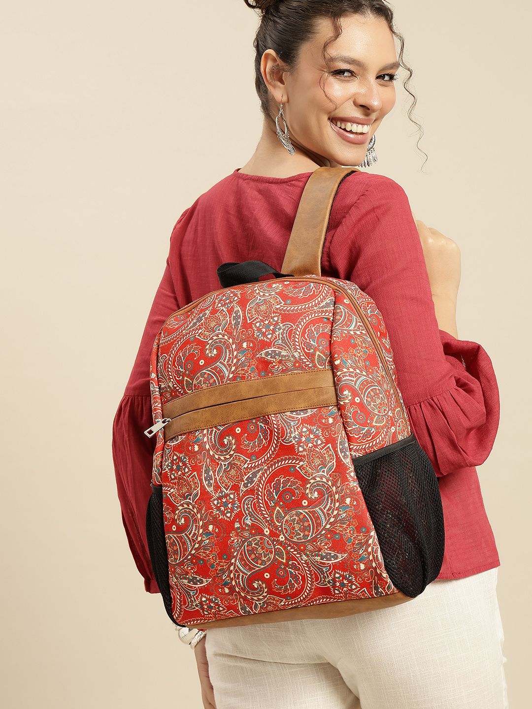 Anouk Women Ethnic Motifs Printed Backpack