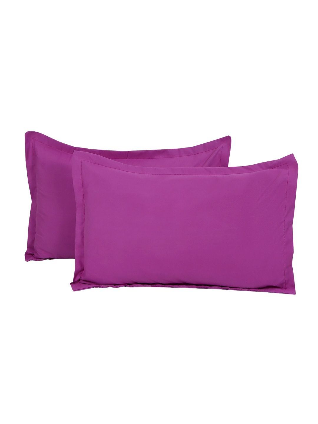Status Status Purple 2 Pieces Solid Cotton Linen Blend Rectangle Pillow Covers