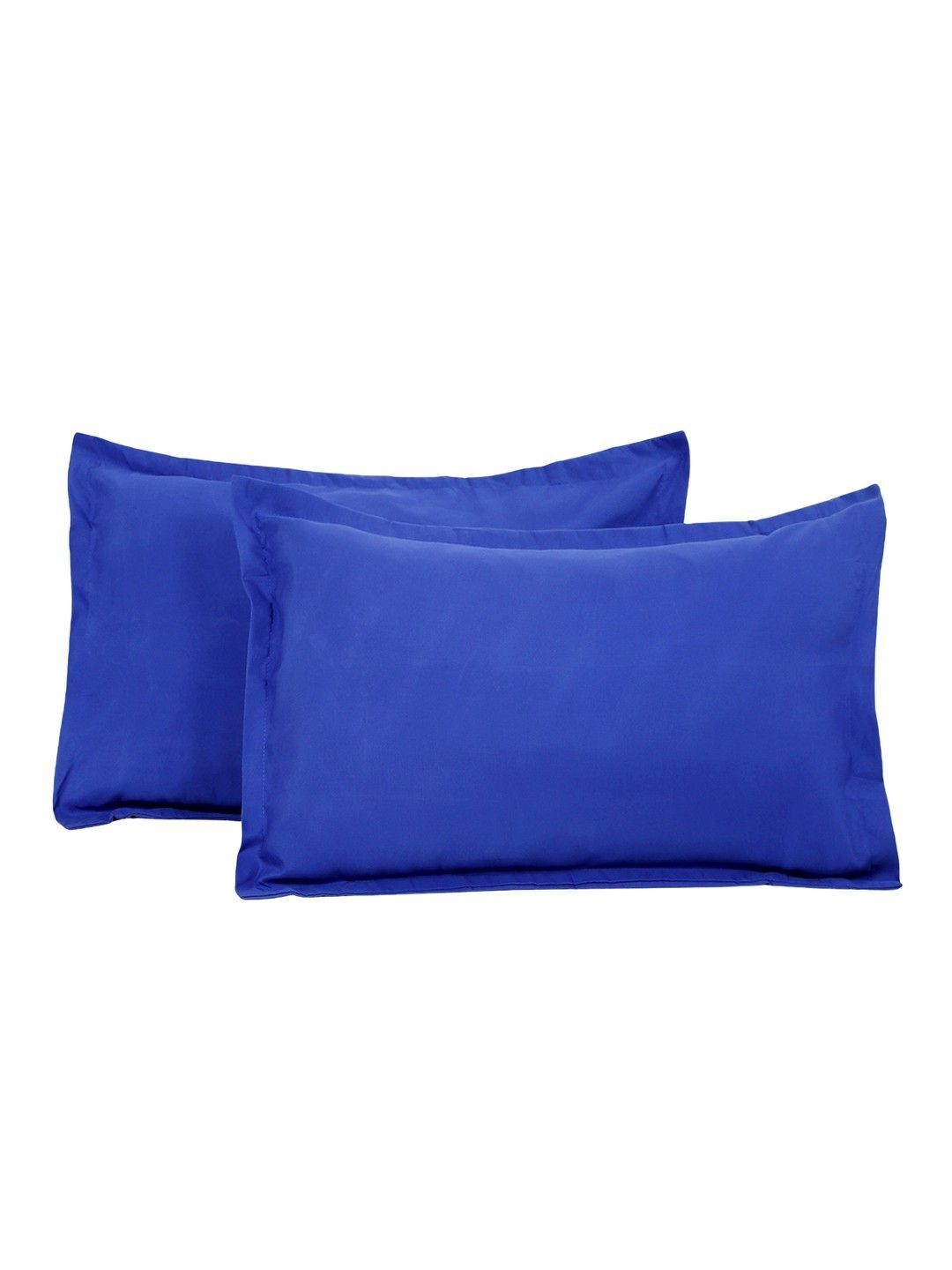 Status Status Navy Blue 2 Pieces Solid Cotton Linen Blend Rectangle Pillow Covers