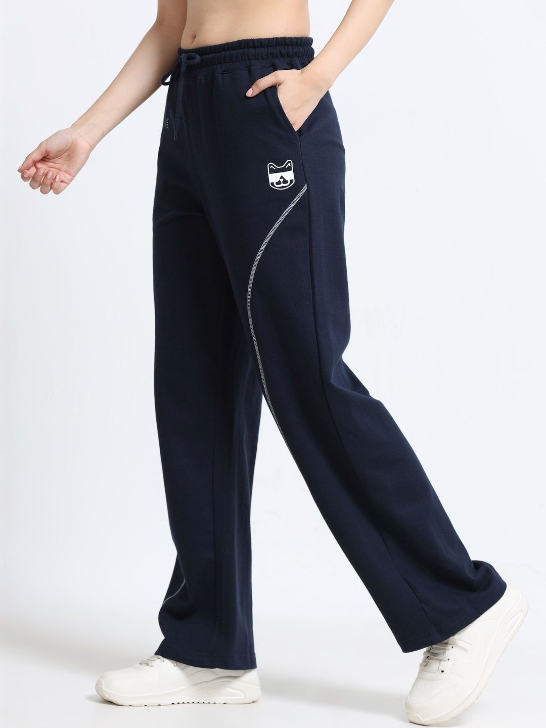 glitchez Women Relaxed Fit Brand Logo Training Track Pants