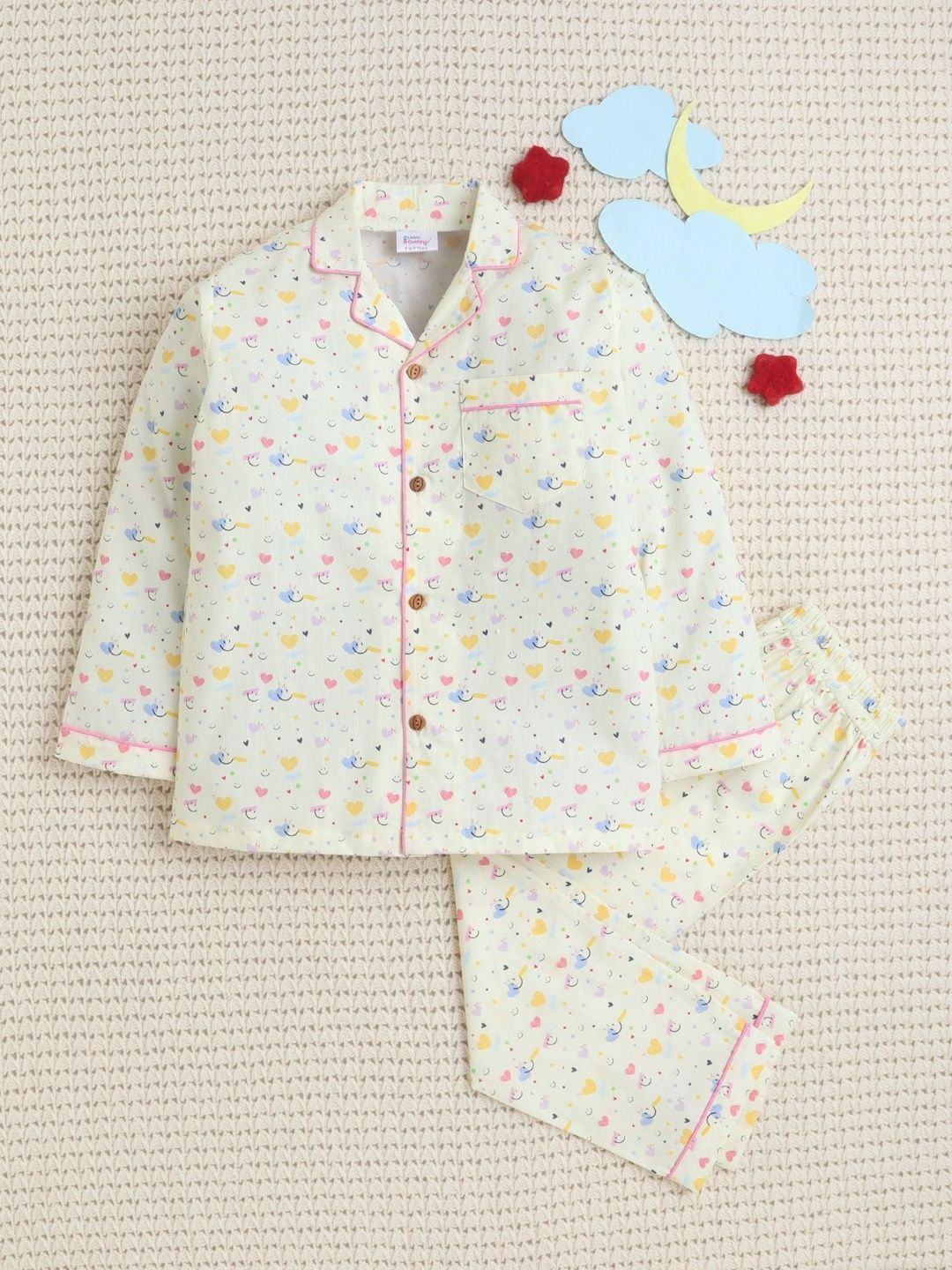 Little Clothings Unisex Kids Printed Night suit