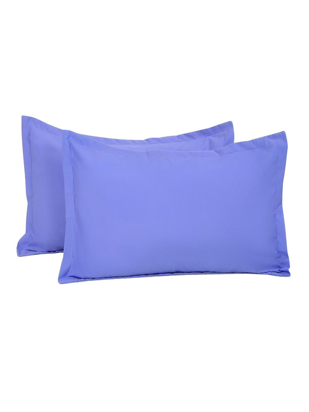Status Status Blue 2 Pieces Solid Cotton Linen Blend Rectangle Pillow Covers