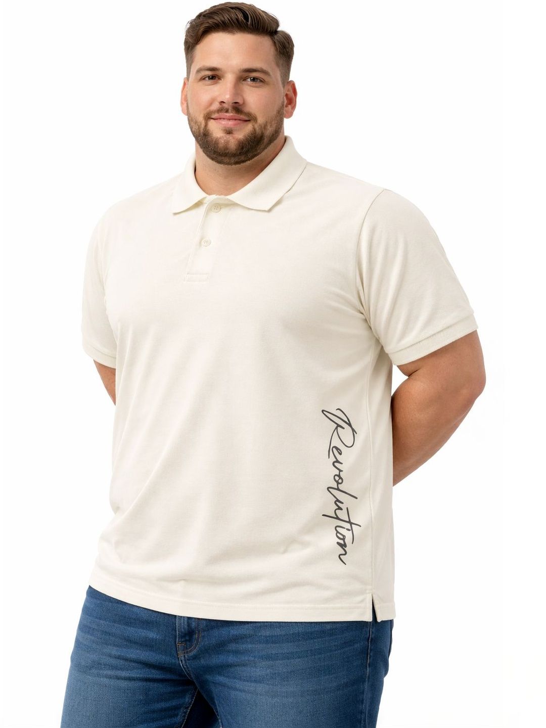 STYLE ACCORD Men Typography Printed Polo Collar T-shirt