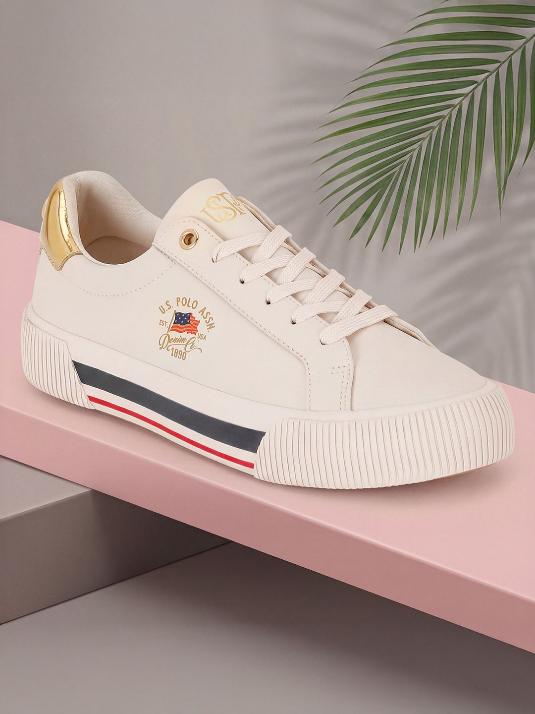 Women Colourblocked Sneakers U.S. Polo Assn. Women Lizzie 3.0 Nude Chunky Sneaker Shoes