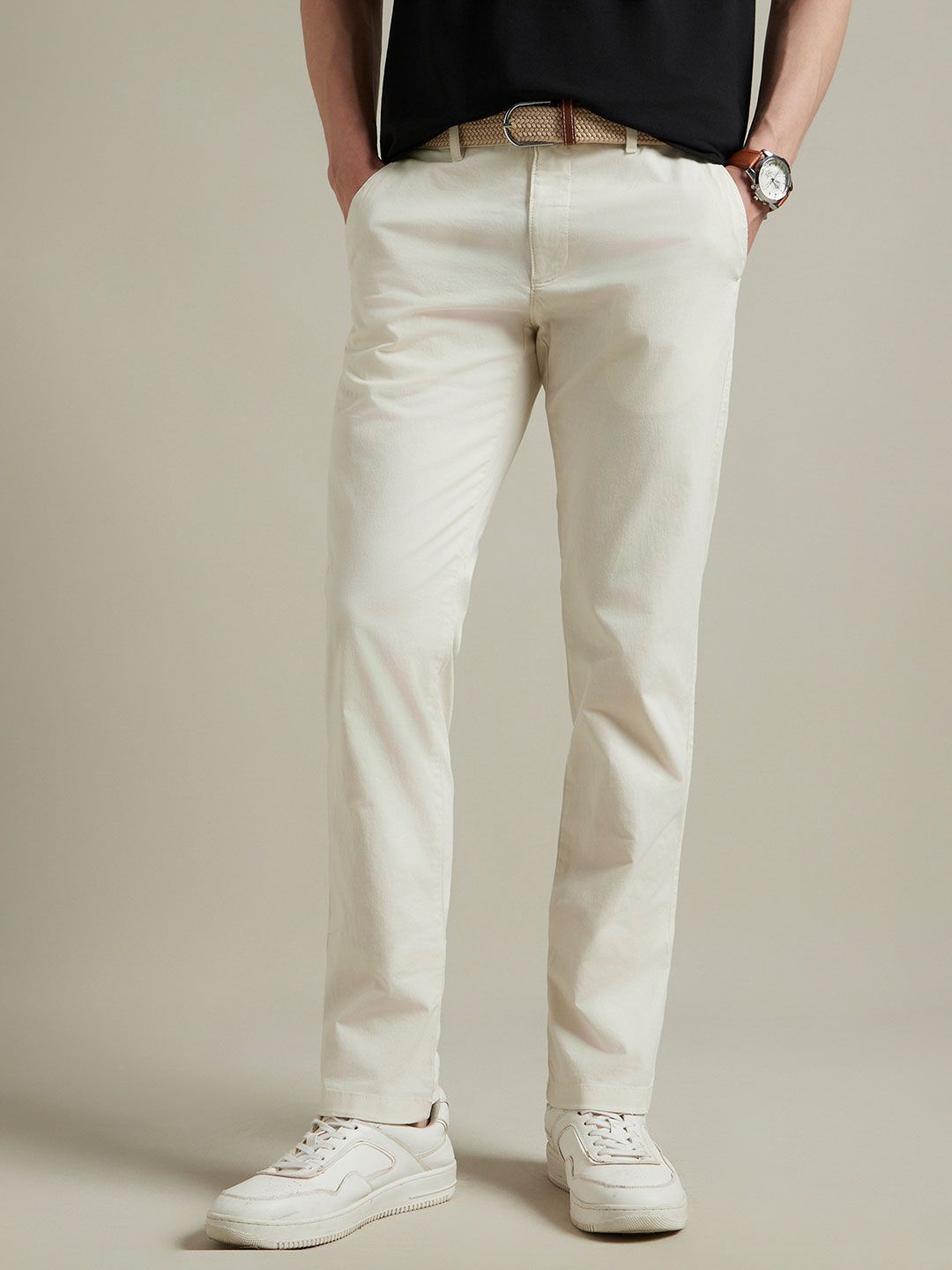 Louis Philippe Sport Men Slim Fit Chinos Trousers