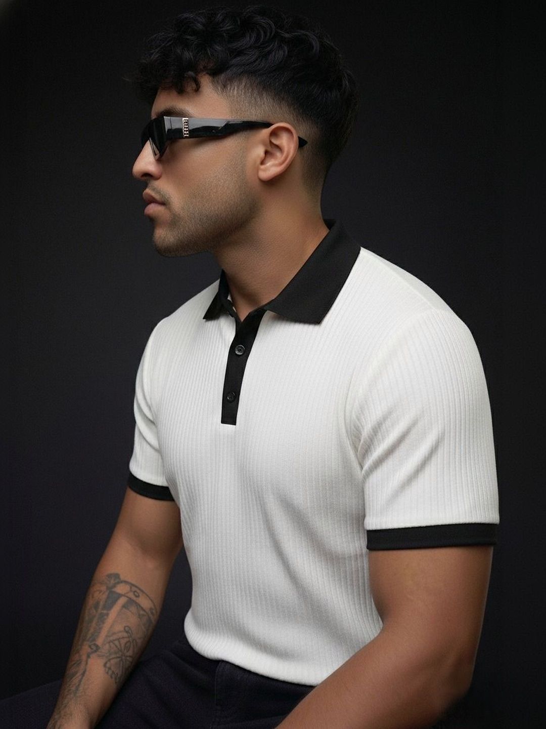 R.Code by The Roadster Life Co. Men Polo Collar T-shirt