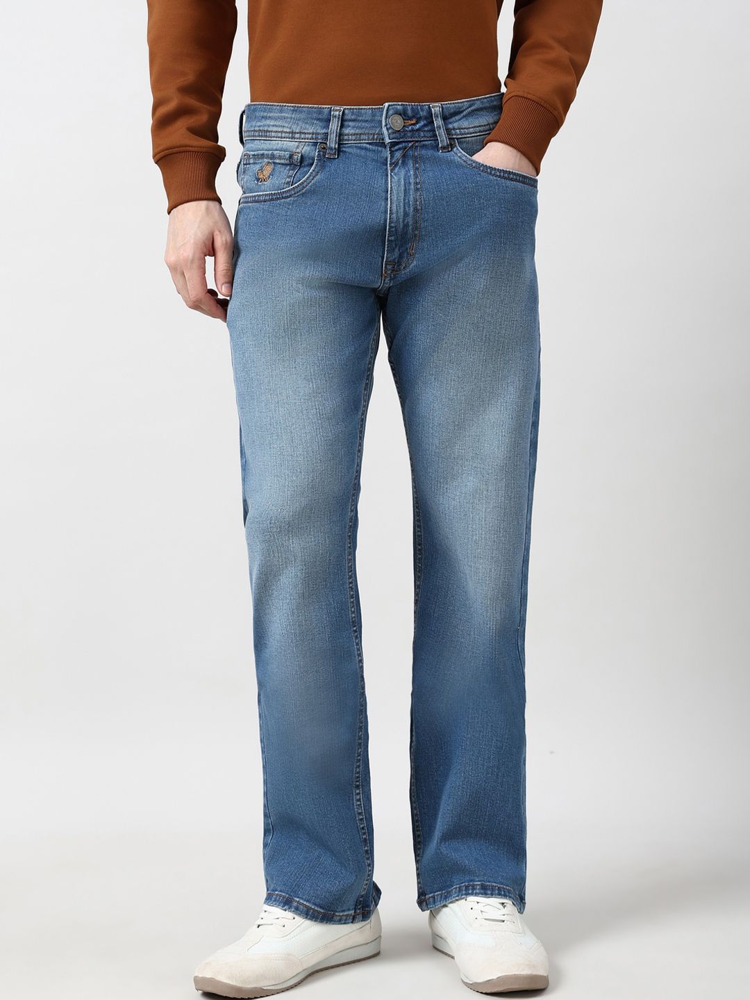 Peter England Casuals Men Regular Fit Mid-Rise Heavy Fade Jeans