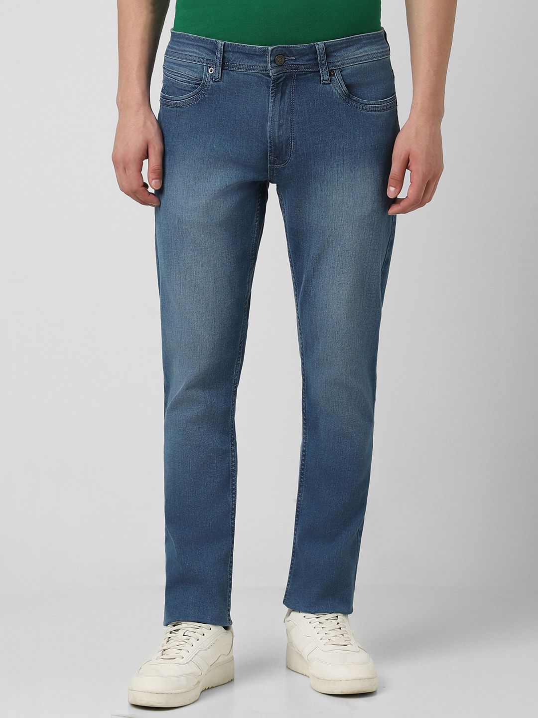 Peter England Casuals Men Slim Fit Light Fade Stretchable Jeans