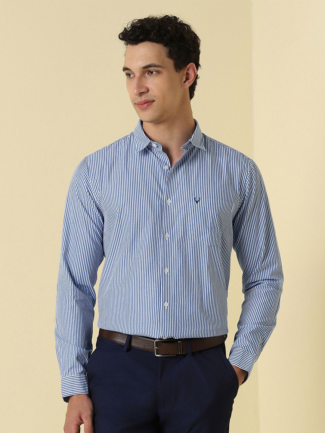 Allen Solly Allen Solly Men Striped Slim Fit Comfort Cotton Casual Shirt