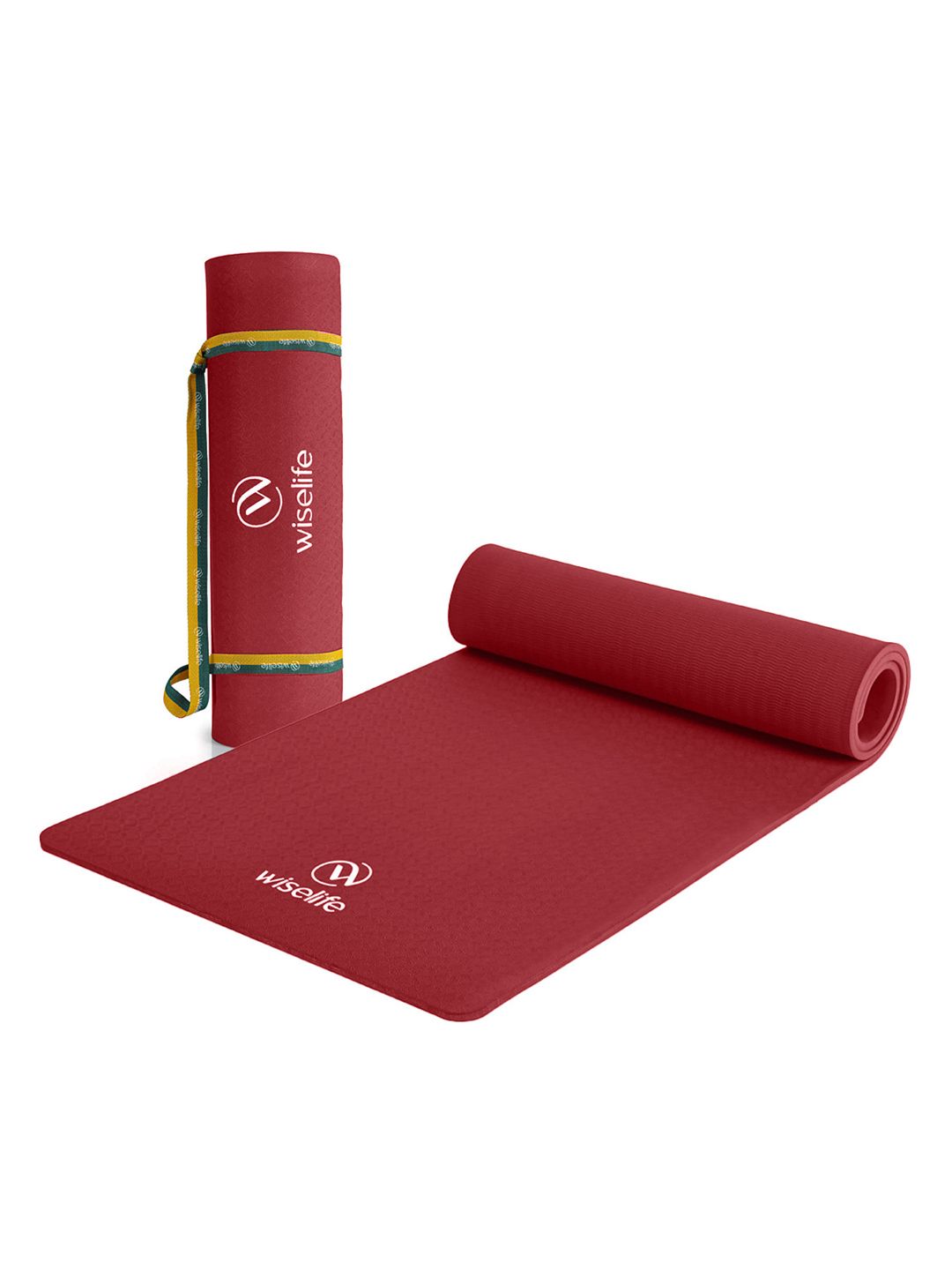 WiseLife WiseLife Brown Anti Skid Rectangular Yoga Mat & Strap