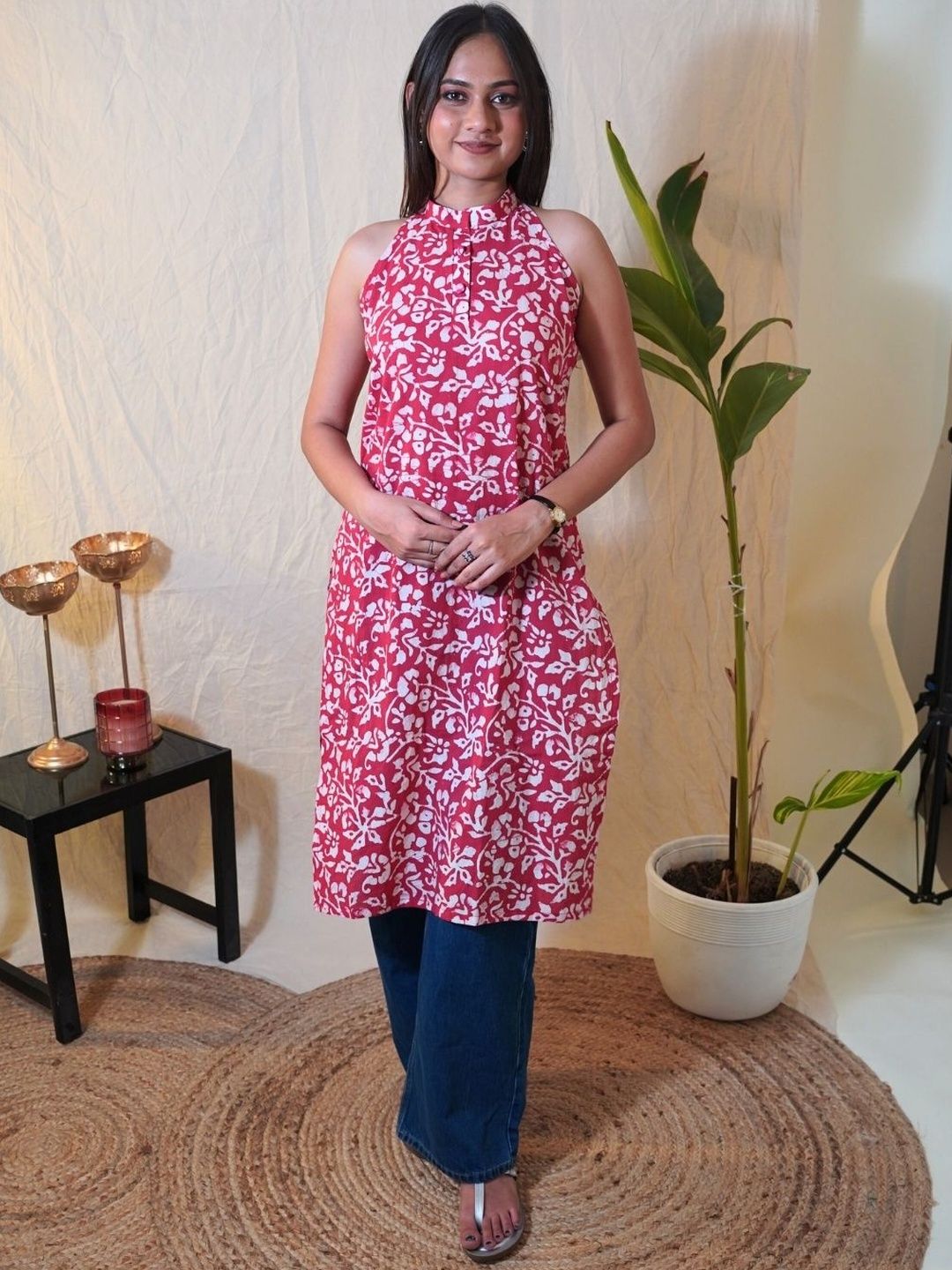 PRAKRAT Botanical Printed Pure Cotton Kurti