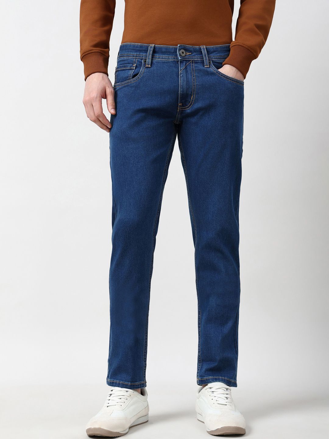 Peter England Casuals Men Skinny Fit Light Fade Stretchable Mid-Rise Jeans