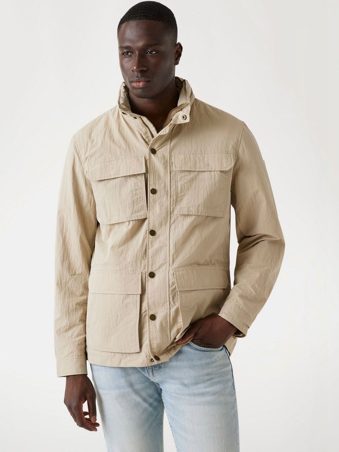 GUESS Men Lightweight Open Front Jacket