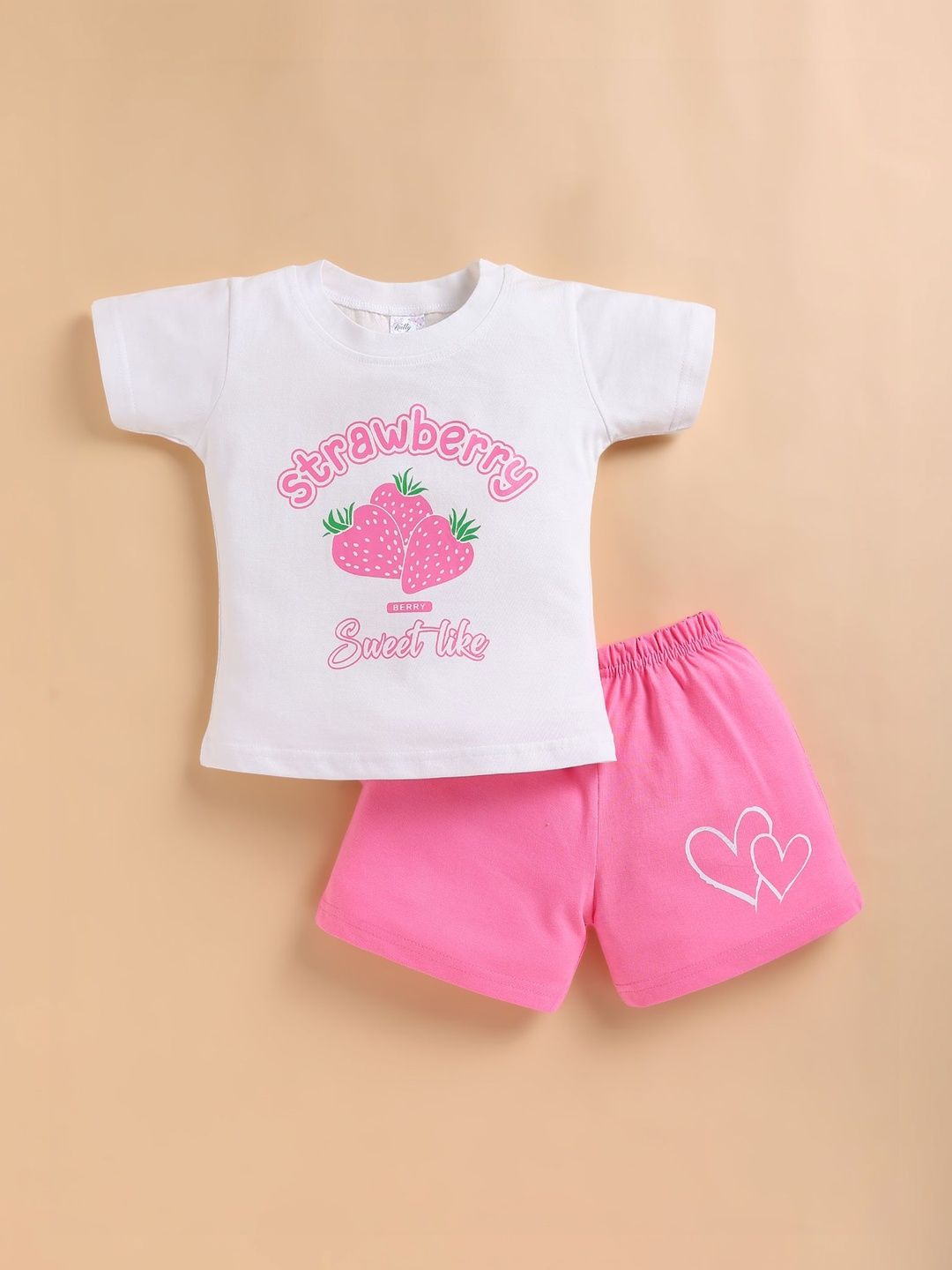 NUTTY BUTTY Girls Printed T-shirt with Shorts