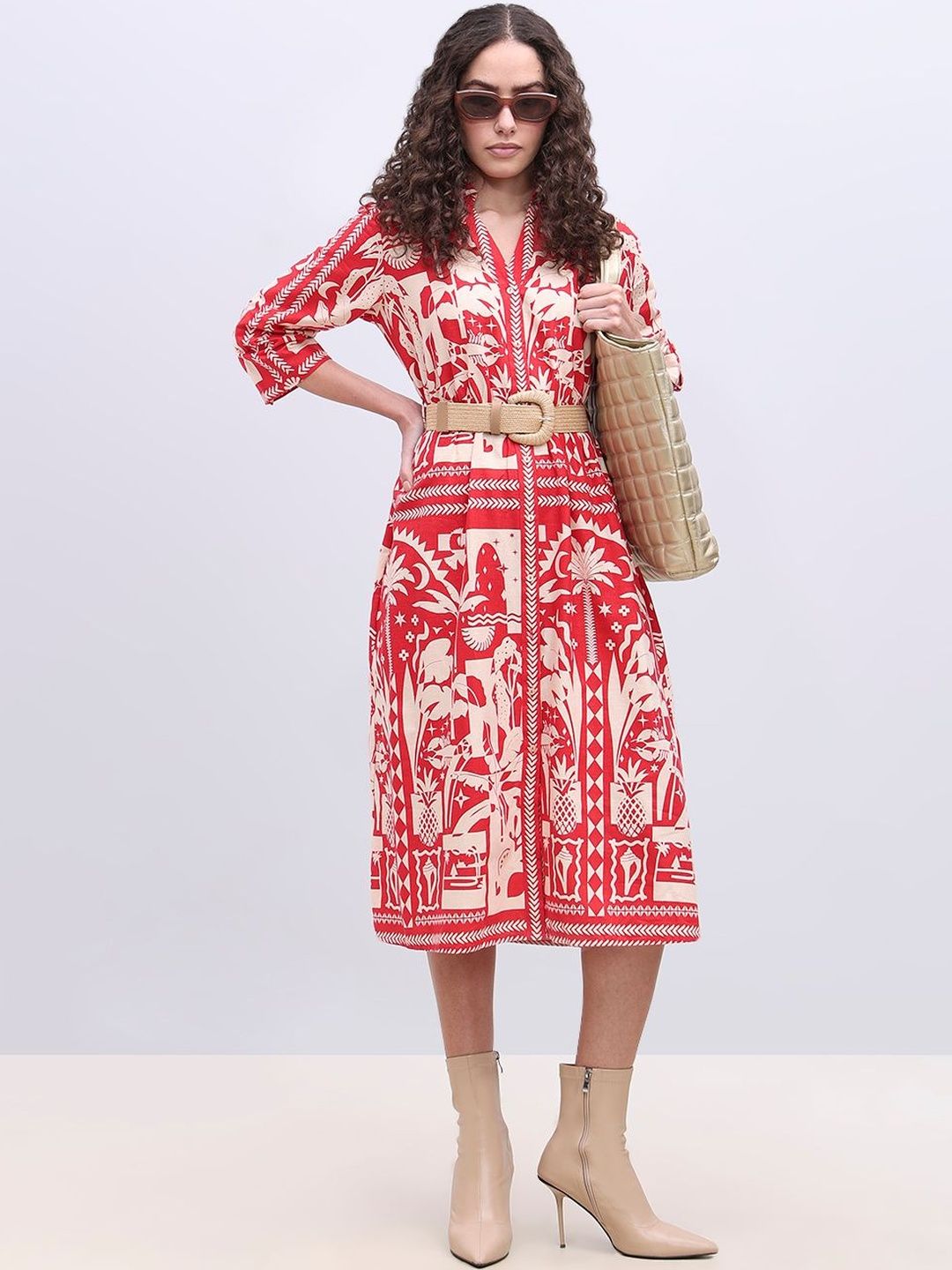 Tropical Print Shirt Dress Vero Moda Tropical Print Shirt Dress