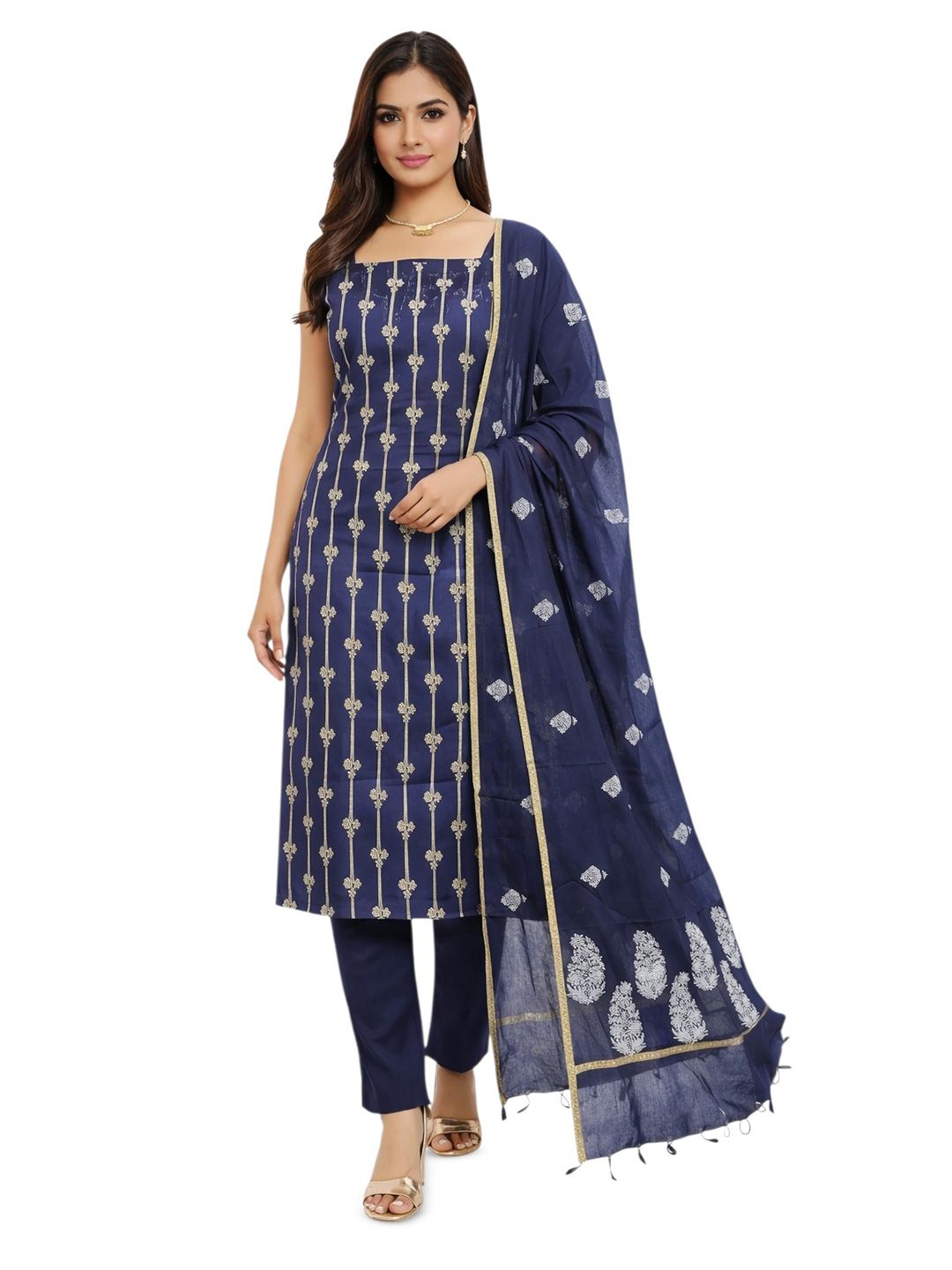 Leheriya Printed Unstitched Dress Material