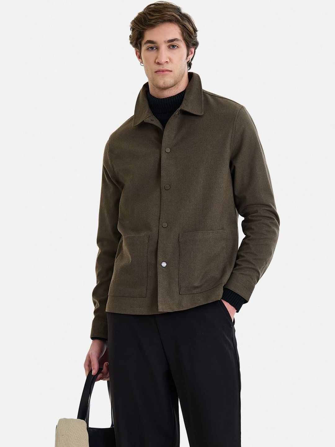 Snitch Brown Solid Jacket