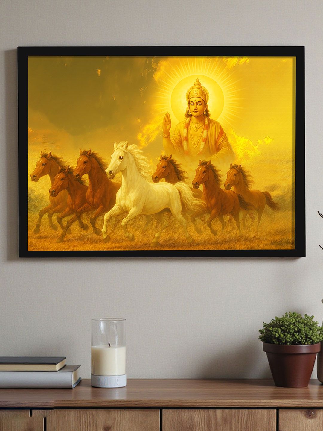 Art Street Art Street Yellow Single Piece MDF Religious Wall Paintings