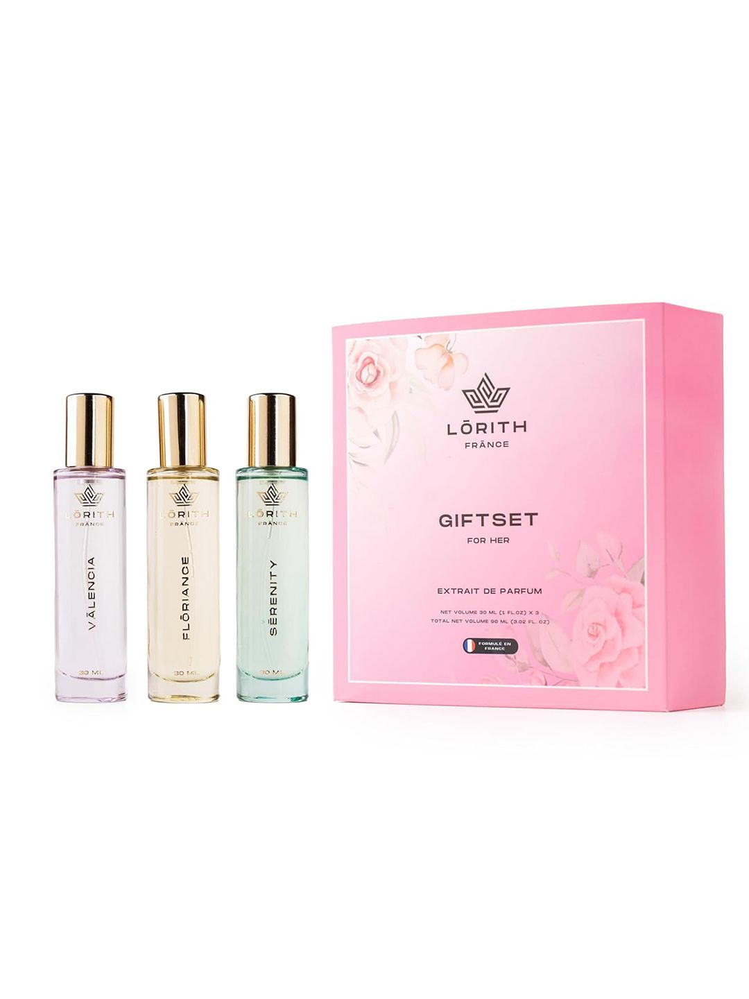 LORITH FRANCE Women Set Of 3 Valencia, Floriance & Serenity EDP - 30 ml Each