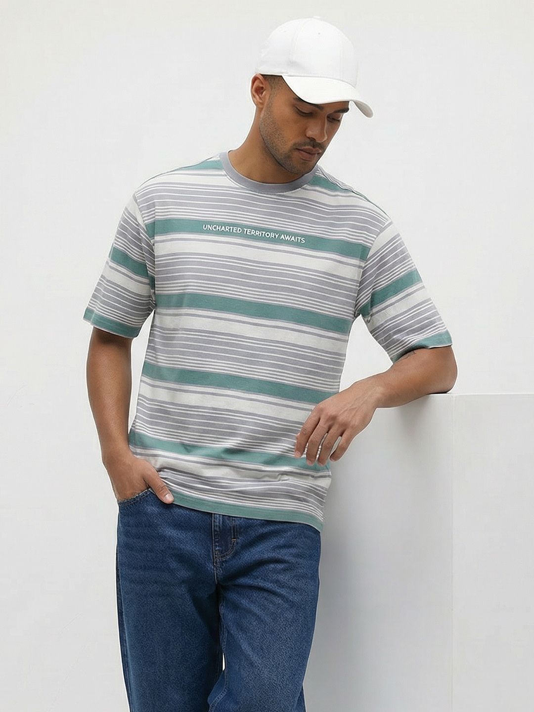 The Roadster Life Co. Striped Relaxed Fit T-shirt