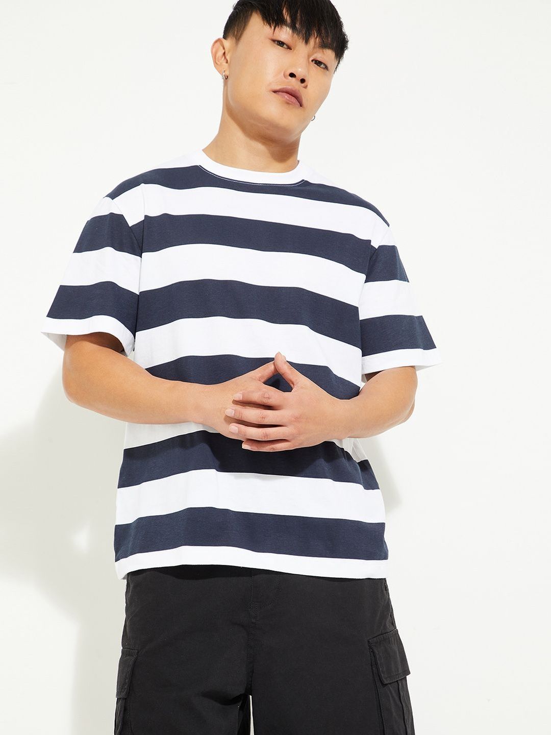 max Men Striped T-shirt
