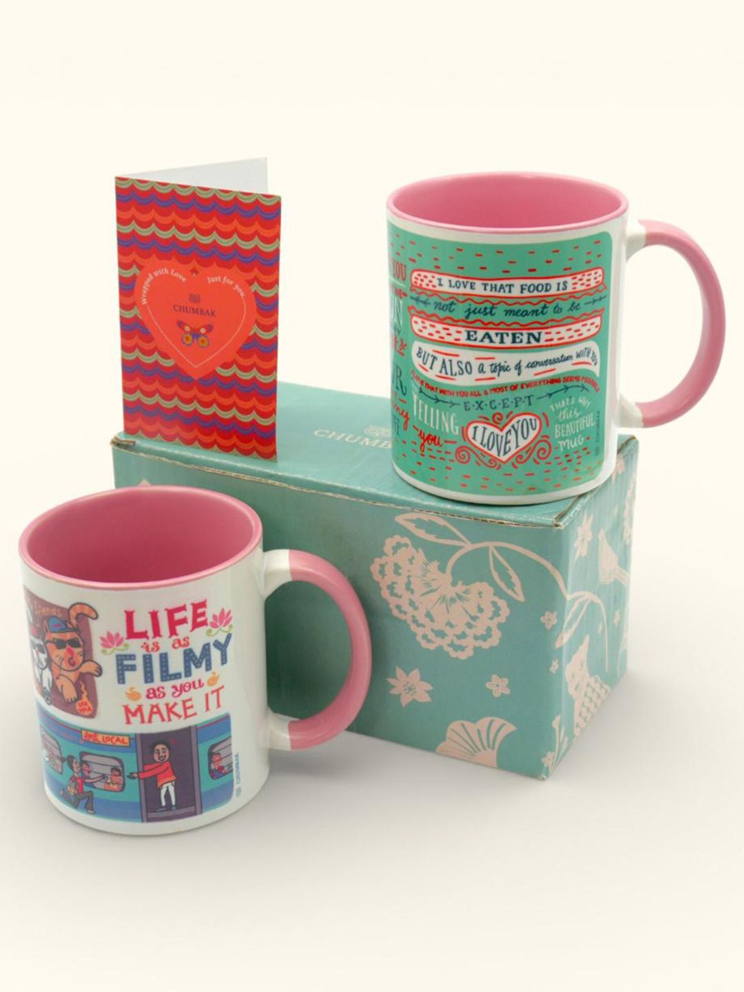 Chumbak We Have The Perfect Chemistry Happy Valentines Teal Typography Ceramic Microwave Safe 2 Piece Mug-300ml