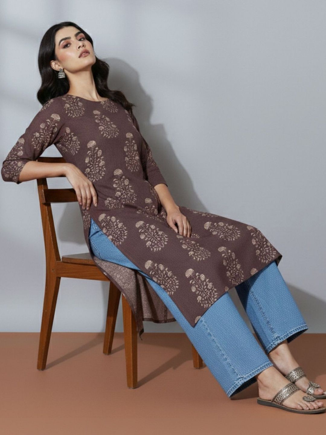 all about you Women Floral Printed Kurta