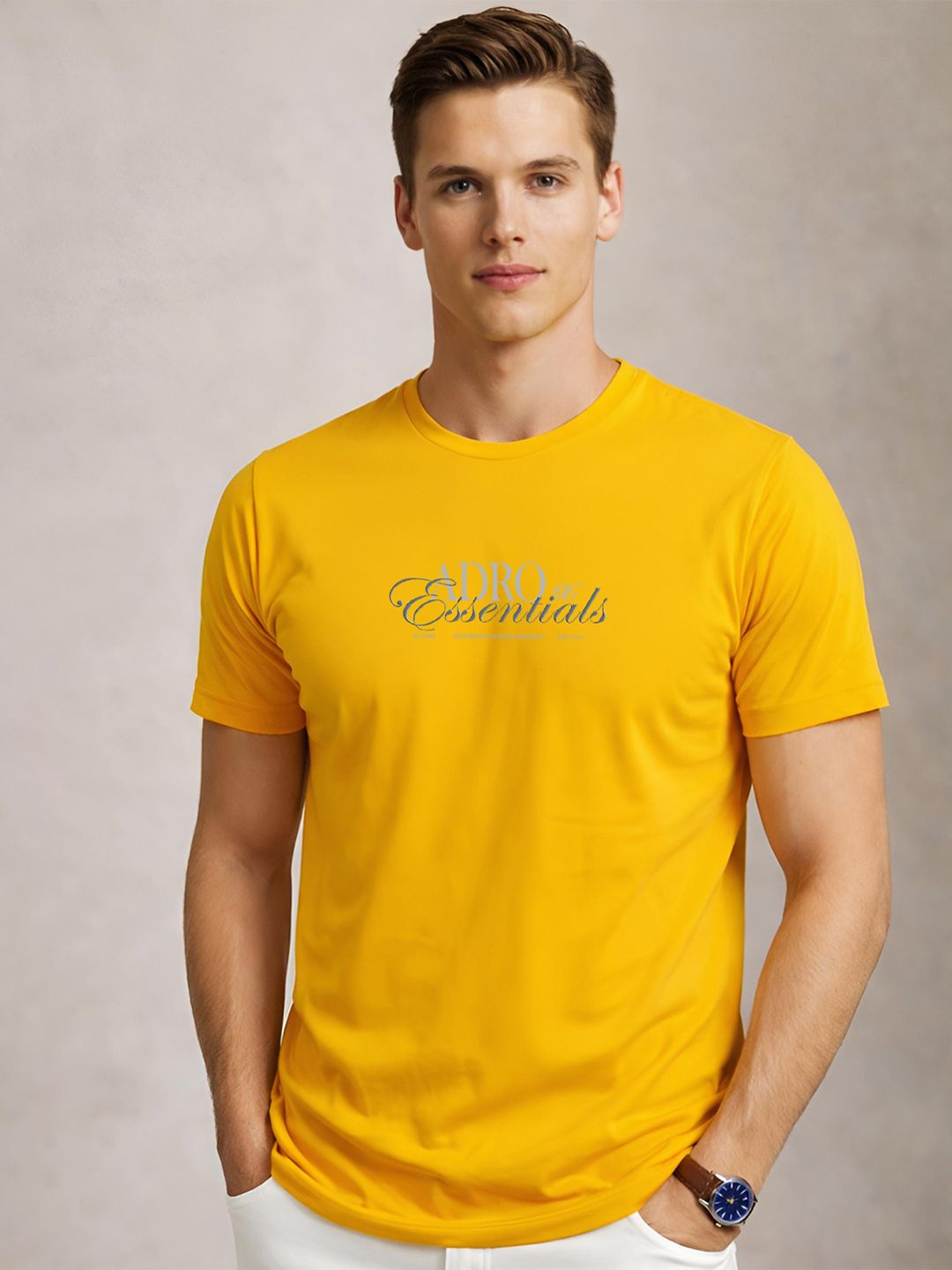 ADRO Men Brand Logo Printed T-shirt