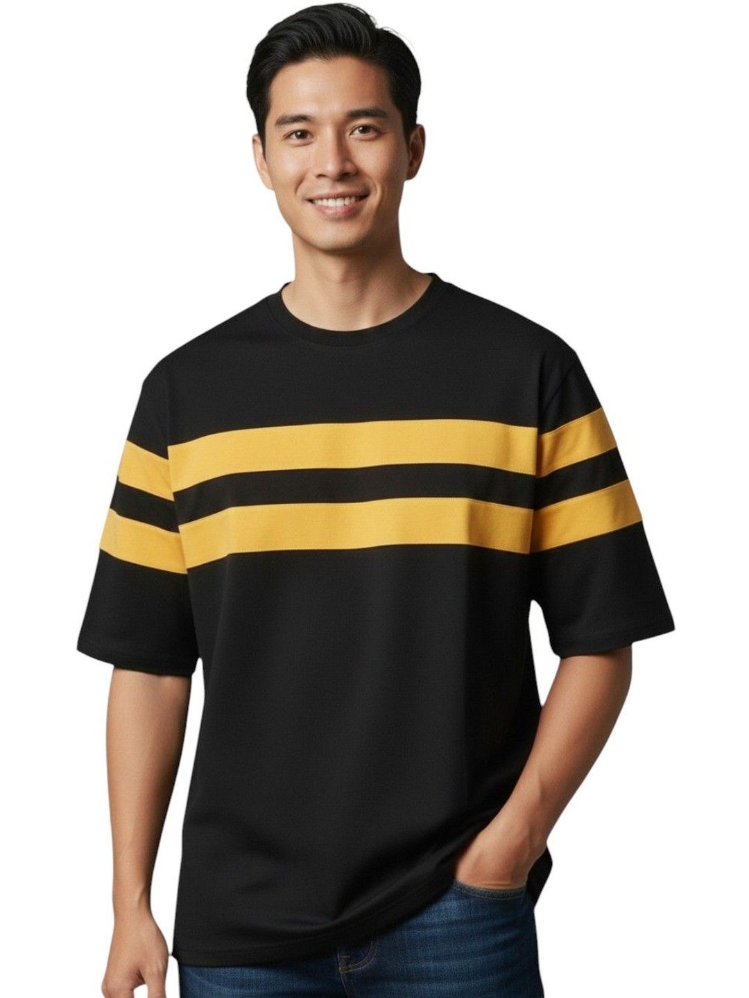 Moda Rapido Striped Round Neck T-shirt