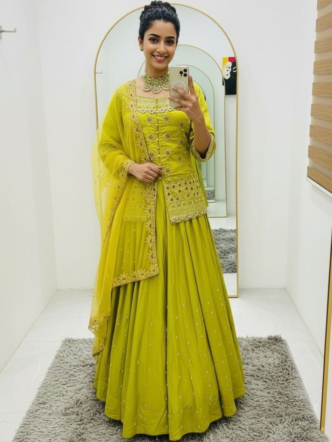 krisha fashion Embellished Sequinned Ready to Wear Lehenga & Blouse With Dupatta