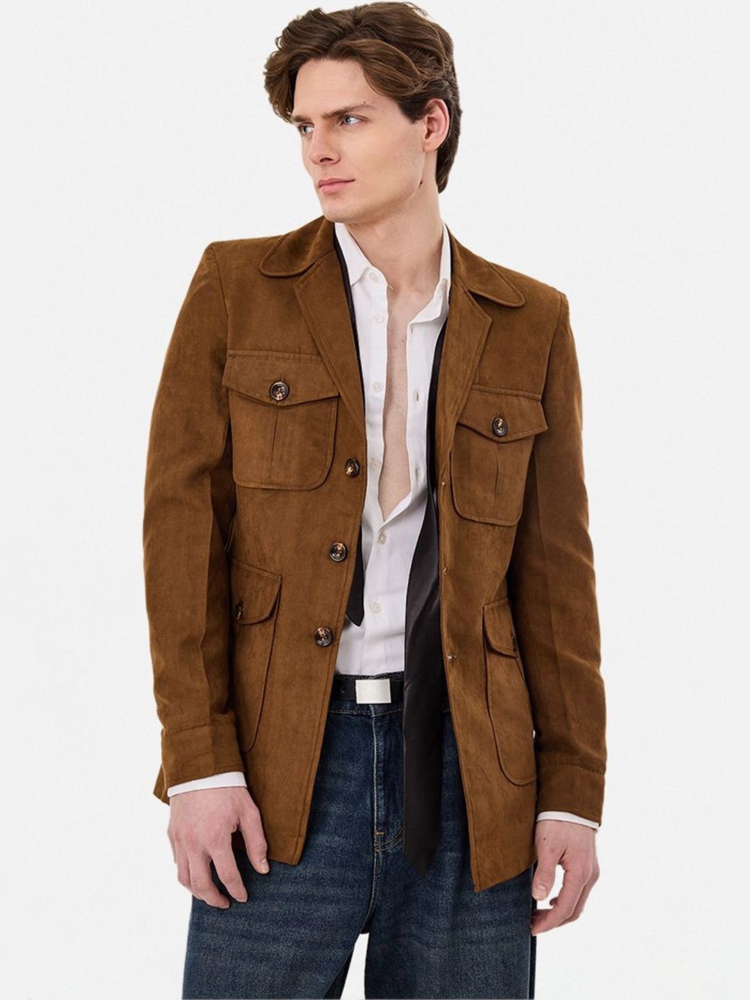 Snitch Brown Solid Jacket