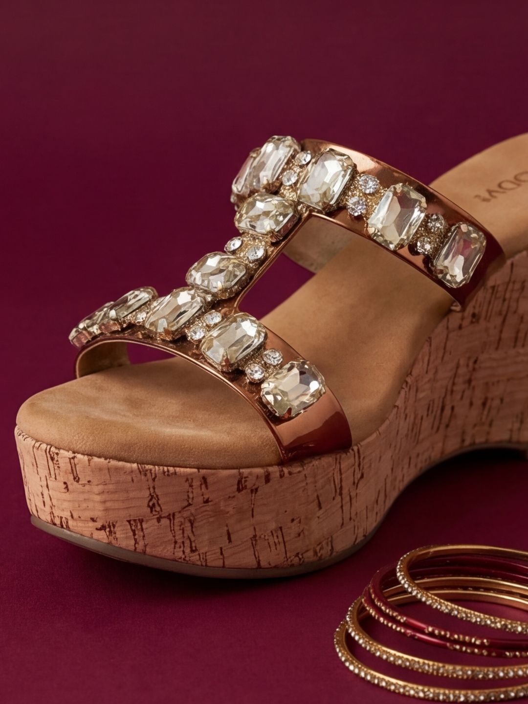 JodyHub Textured Party Wedge Sandals