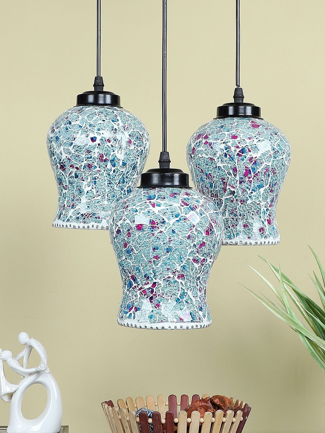 Aura Multicoloured Glass Traditional Ceiling Lamp