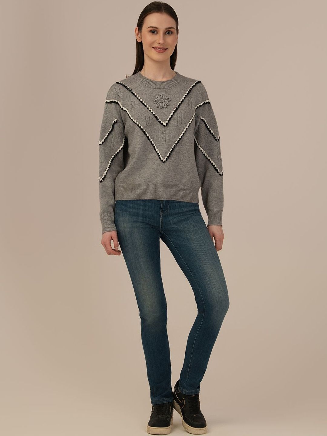 ニット/セーター Crystal Embellished Turtleneck Knit Top Turtleneck sweater in cashmere blend with rhinestones