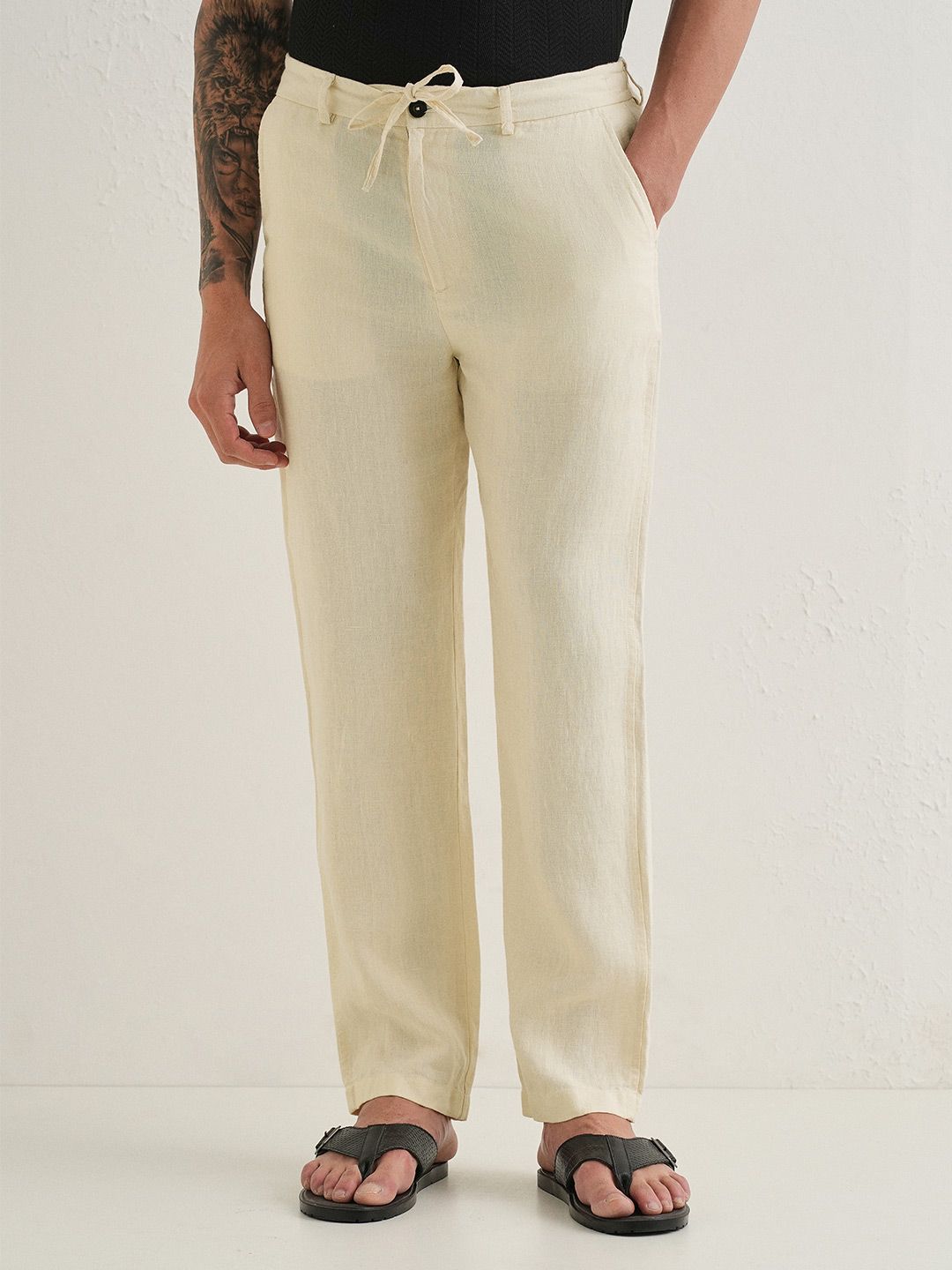 Men Trousers Banana Club Men Striped Relaxed Trousers