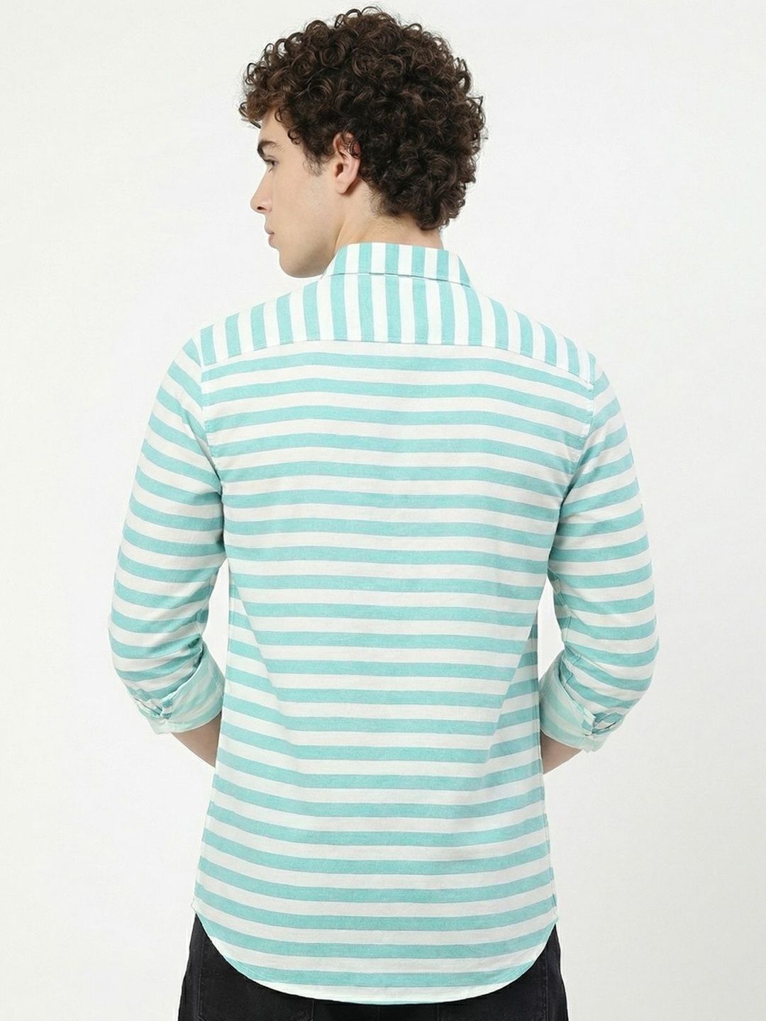 Buy SZN Men Slim Fit Horizontal Stripes Striped Casual Shirt