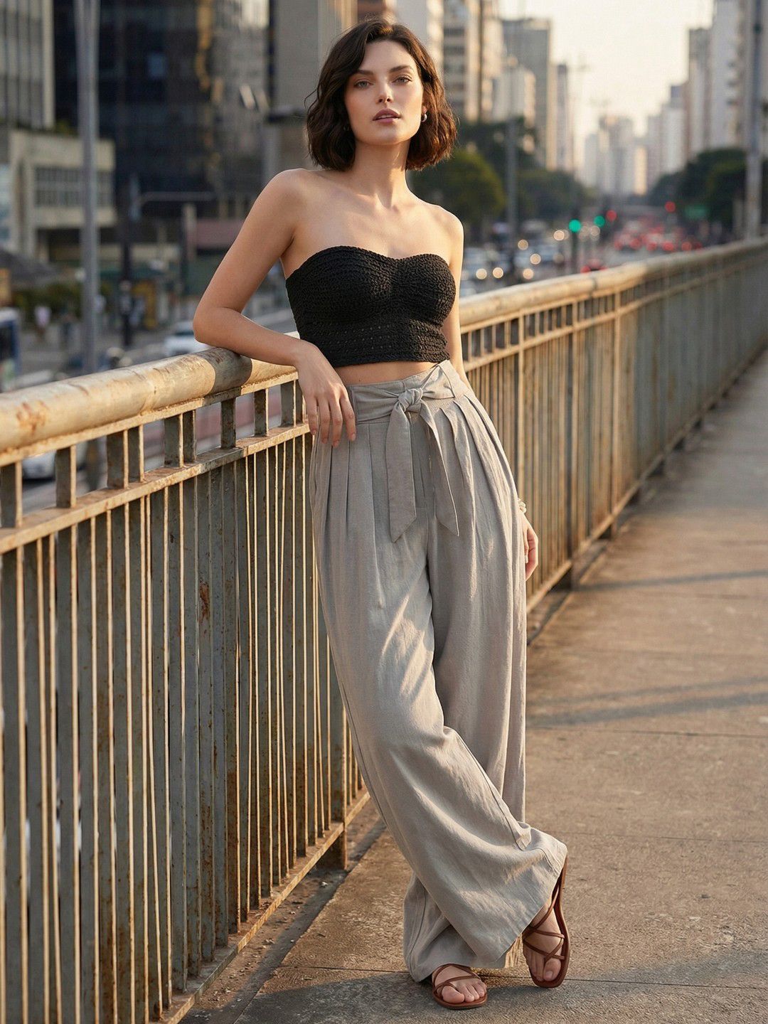glitchez Women High-Rise Pleated Trousers