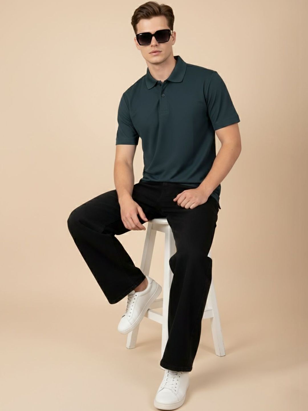 SIMPLE SOLUTION Men Polo Collar T-shirt