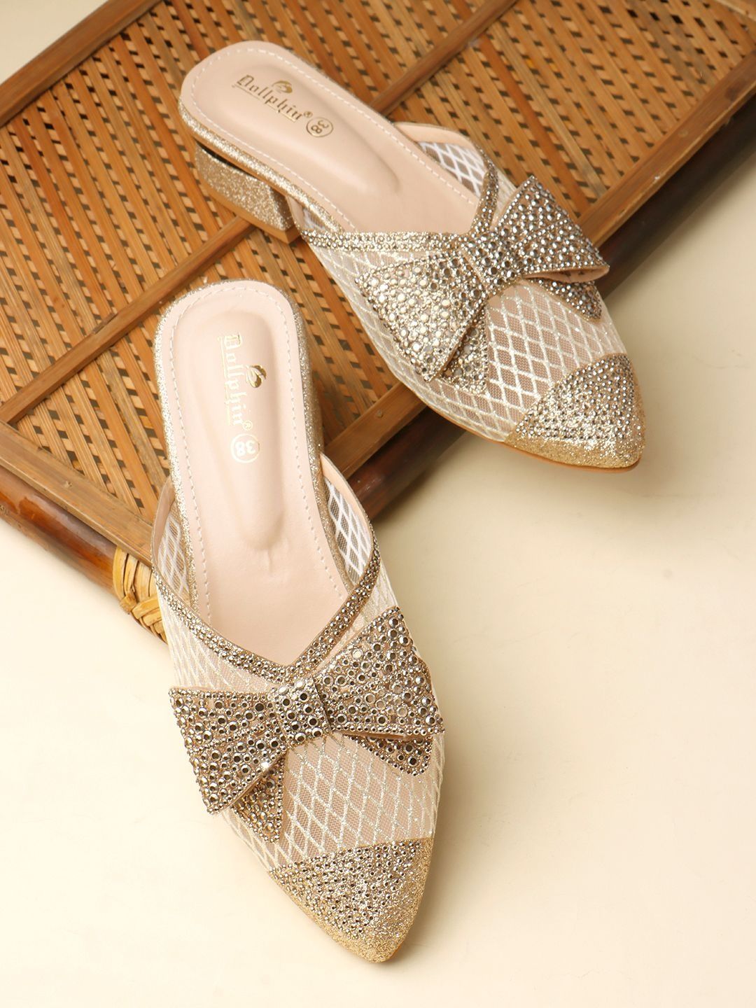 Dollphin Party Block Mules with Bows