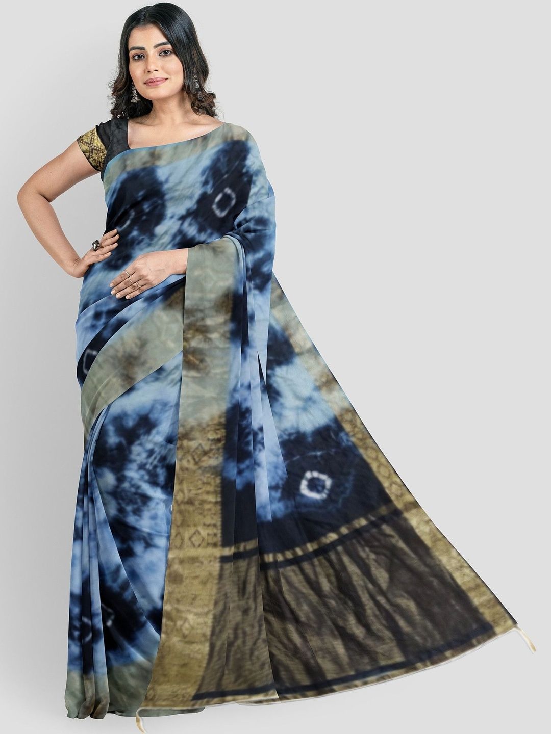 PANKHUDI FASHION Tie and Dye Art Silk Saree