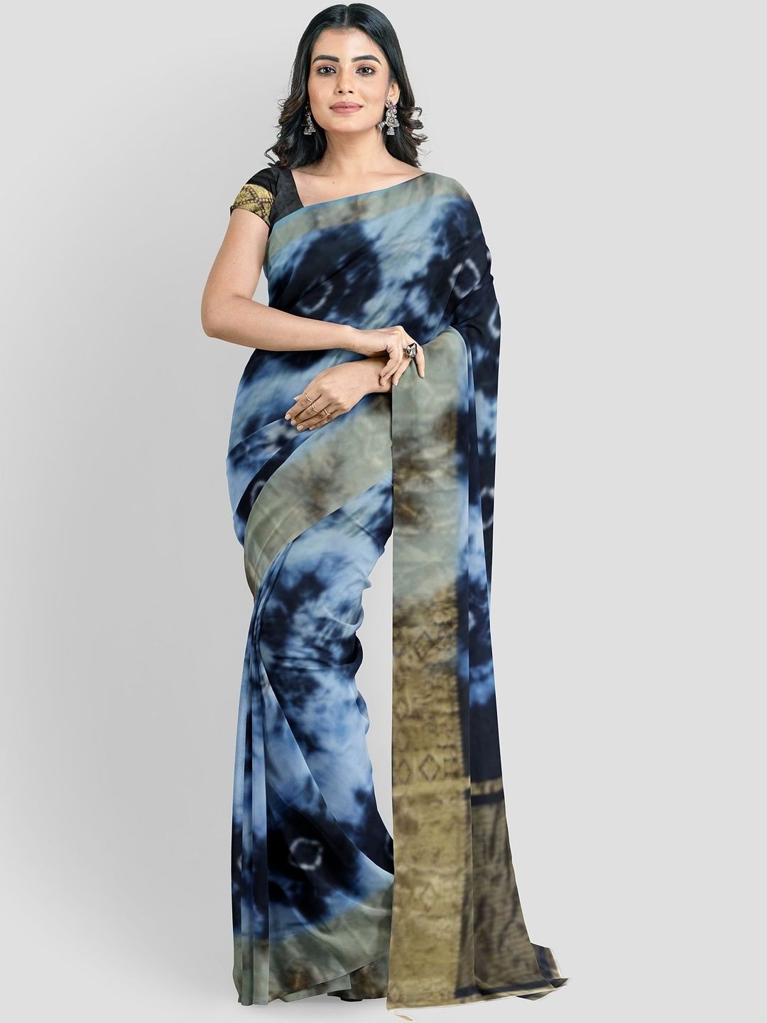 PANKHUDI FASHION Tie and Dye Art Silk Bandhani Saree