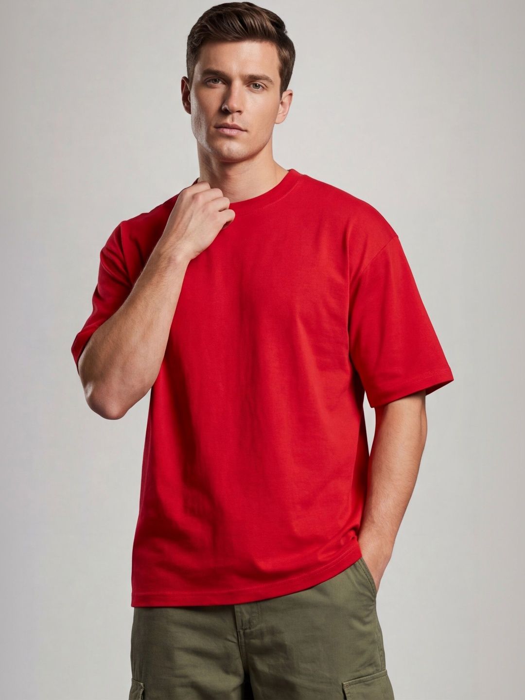 The Roadster Lifestyle Co Round Neck Oversized Tshirts