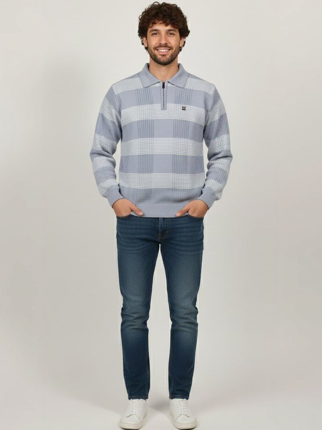Pierre Carlo Men Striped Pullover