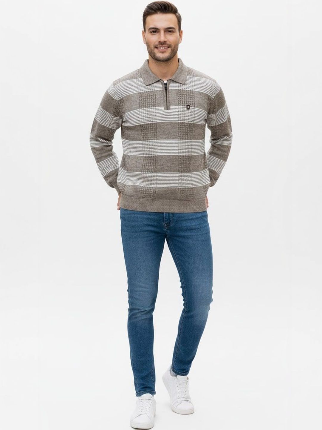 Pierre Carlo Men Colourblocked Pullover