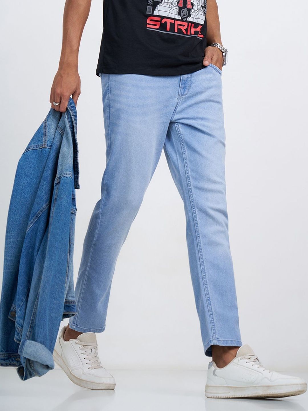 SF JEANS by Pantaloons Men Slim Fit Mid-Rise Light Fade Jeans