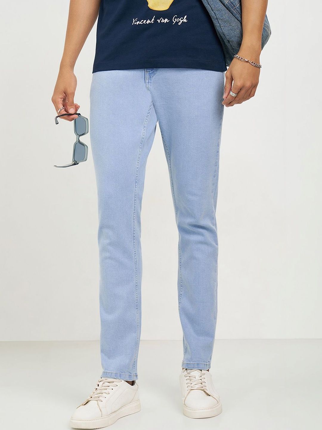 SF JEANS by Pantaloons Men Slim Fit Mid-Rise Light Fade Jeans