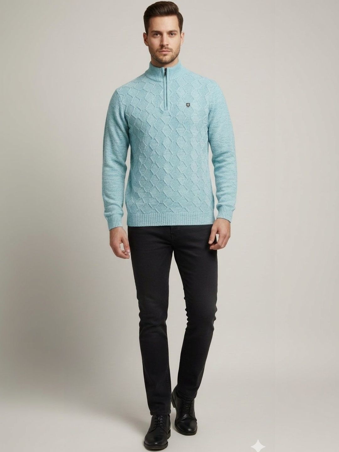 Pierre Carlo Men Cable Knit Woollen Pullover