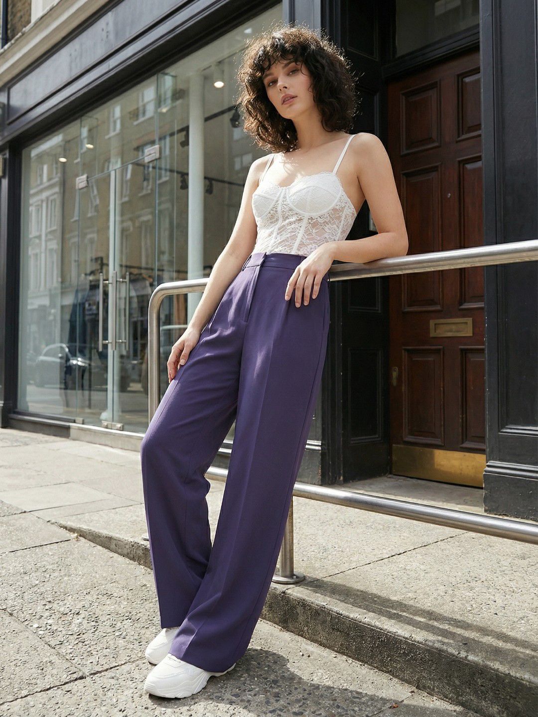 glitchez Women High-Rise Pleated Trousers