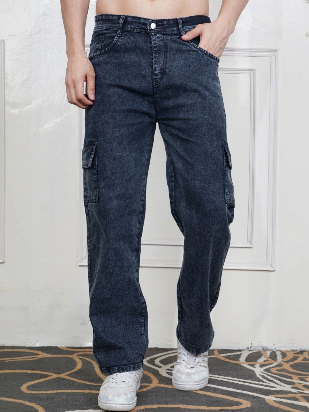 Metronaut Men Classic Regular Fit Mid-Rise Heavy Fade Stretchable Jeans